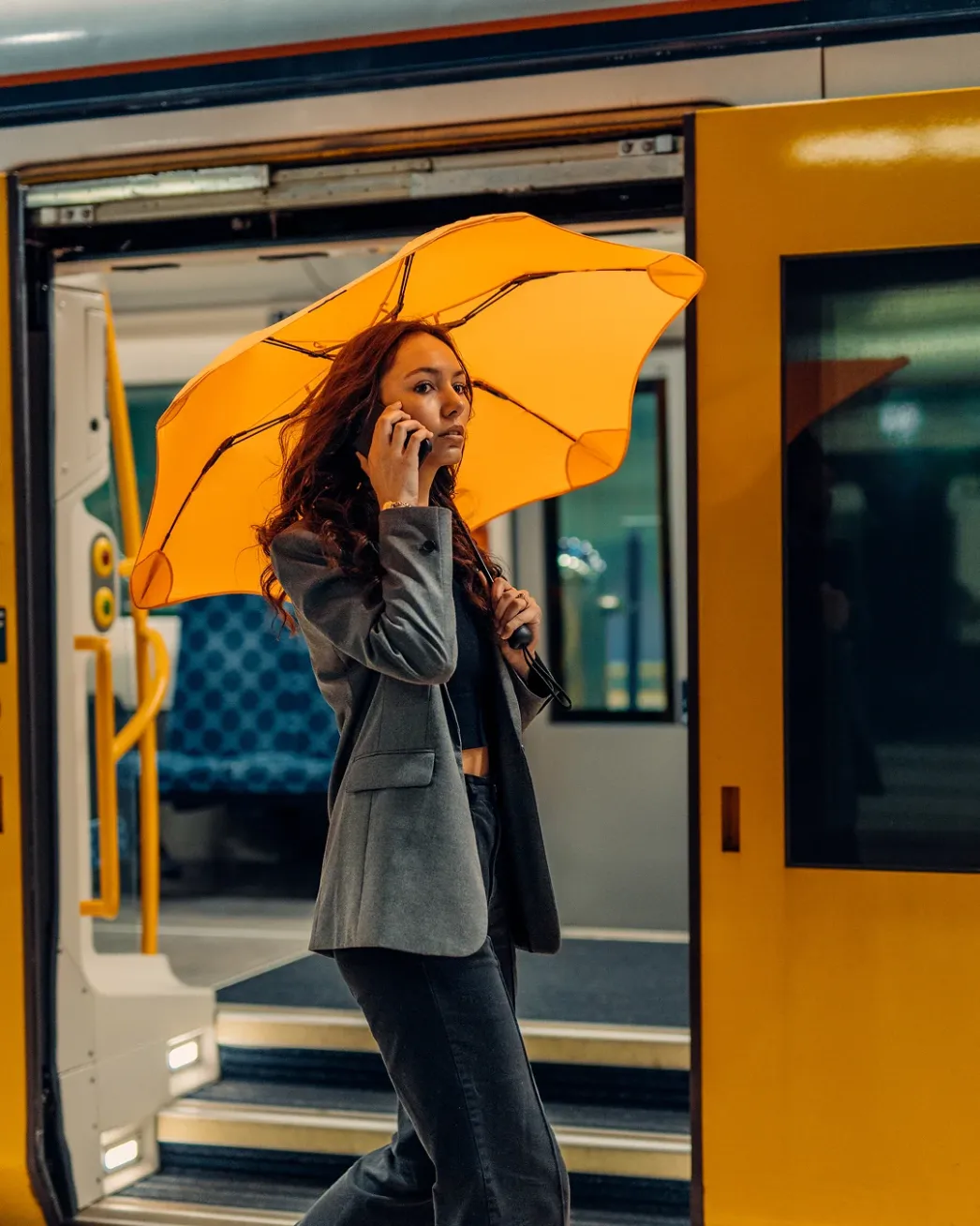 Зонт складной BLUNT Metro New (Mango Orange), оранжевый