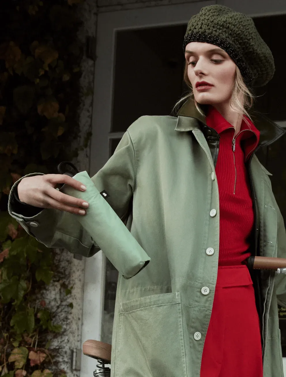 Зонт складной BLUNT Neo Sage Green, зелёный шалфей